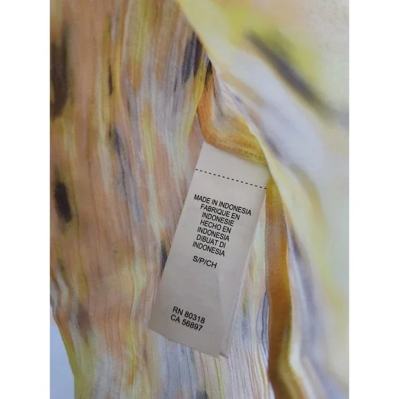 Lucky Brand Sleeveless Yellow Sheer Pattern Blouse Womens Small - Picture 5 of 6